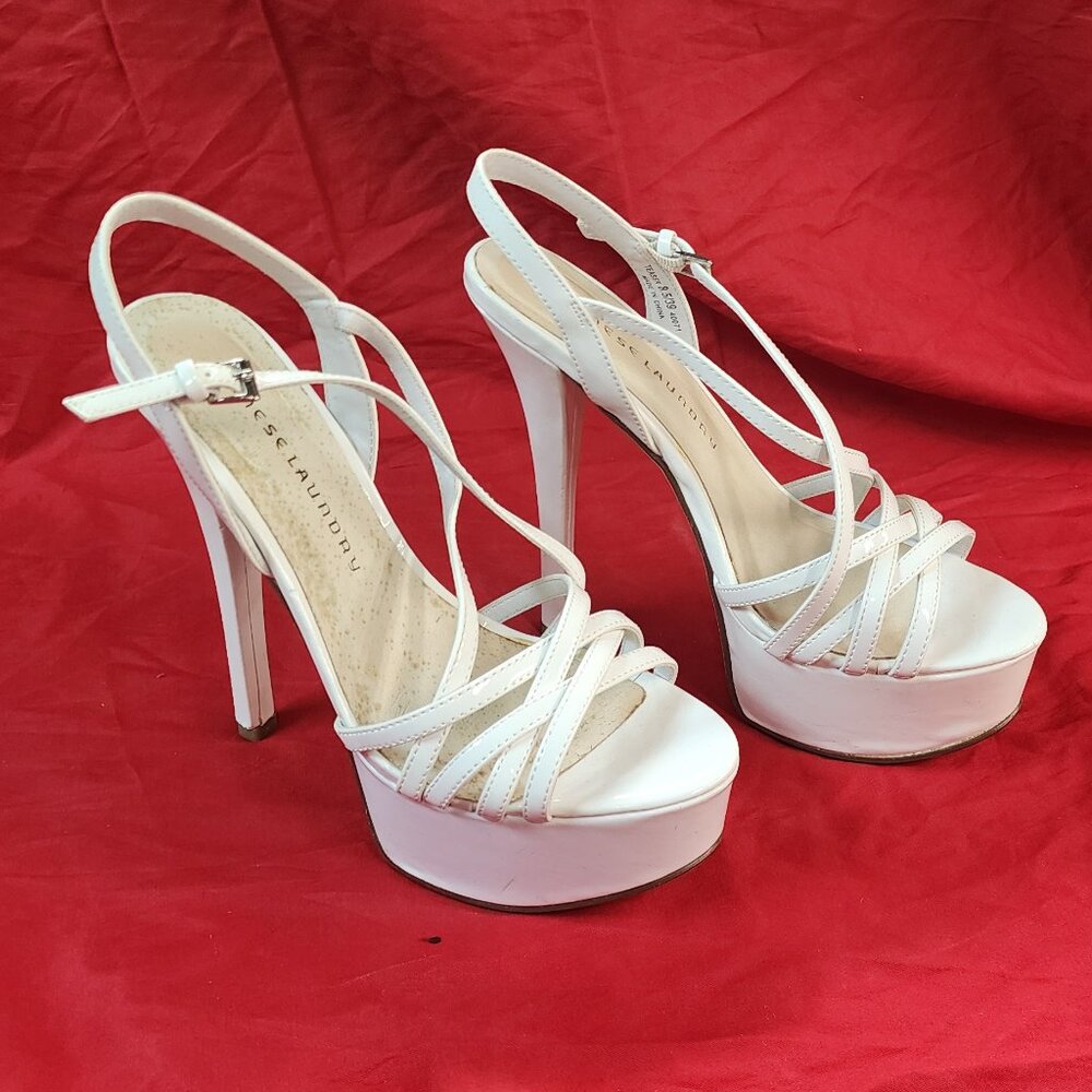 Chinese Laundry Teaser 8.5 White Platform High Heels Sandals